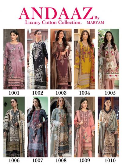 Maryam Andaaz Pure Cotton With Embroidery Work Stylish Designer Attractive Look Salwar Kameez