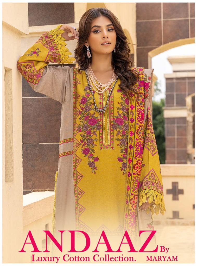 Maryam Andaaz Pure Cotton With Embroidery Work Stylish Designer Attractive Look Salwar Kameez