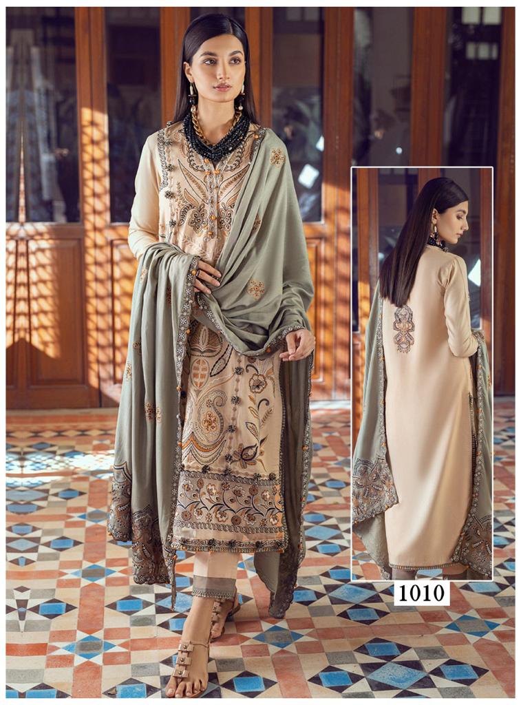 Maryam Andaaz Pure Cotton With Embroidery Work Stylish Designer Attractive Look Salwar Kameez