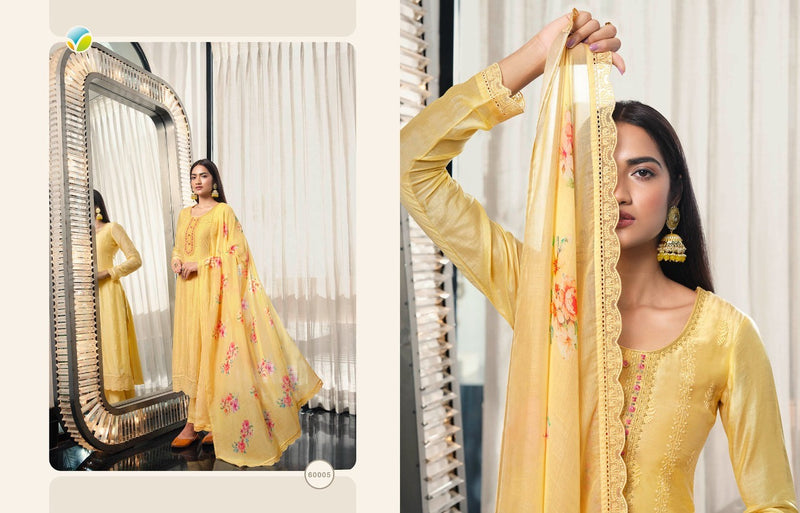 Vinay Fashion Kervin Aneesha Muslin Printed Party Wear Salwar Suits With Beautiful  Embroidery Work