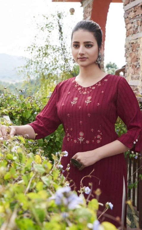 Kalaroop Kajree Fashion Angel Rayon Office Wear Fancy Kurtis