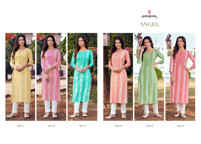 Rangoon Angel Cotton Embroidered Fancy Party Wear Kurtis