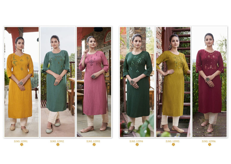 Kalaroop Kajree Fashion Angel Rayon Office Wear Fancy Kurtis