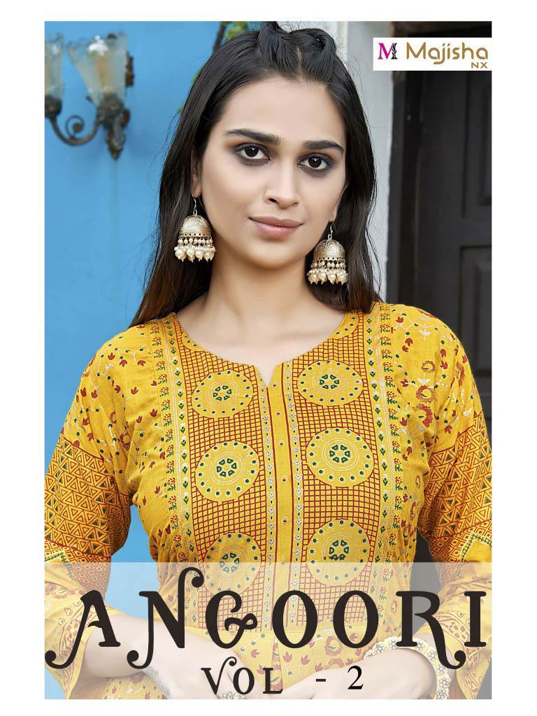 Majisha Angoori Vol 2 Rayon With Foil Printed Work Stylish Designer Casual Wear Kurti