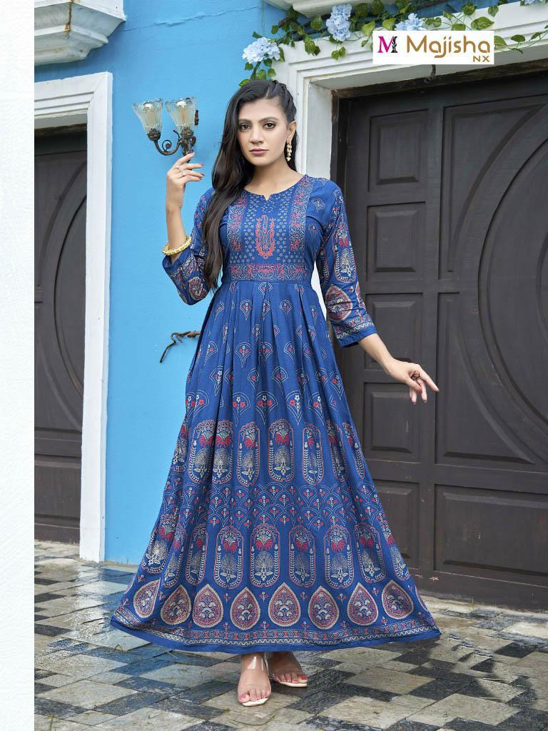 Majisha Angoori Vol 2 Rayon With Foil Printed Work Stylish Designer Casual Wear Kurti