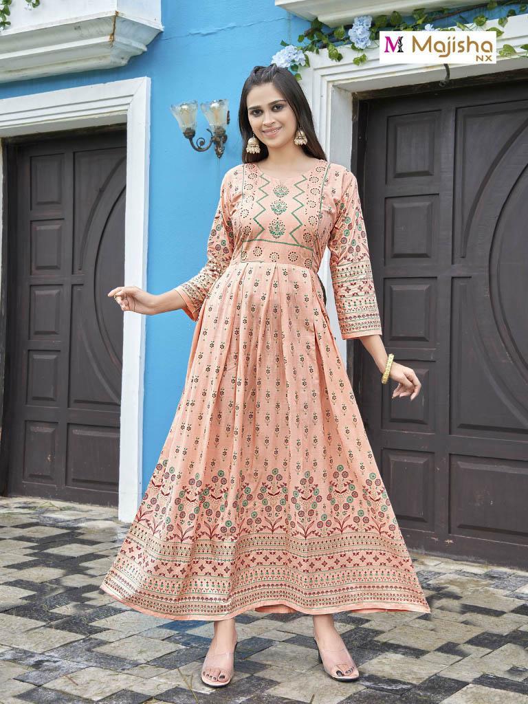 Majisha Angoori Vol 2 Rayon With Foil Printed Work Stylish Designer Casual Wear Kurti