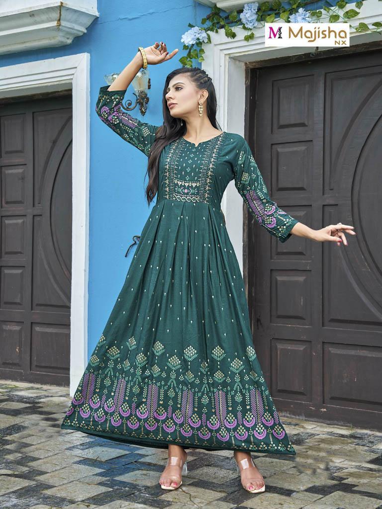 Majisha Angoori Vol 2 Rayon With Foil Printed Work Stylish Designer Casual Wear Kurti