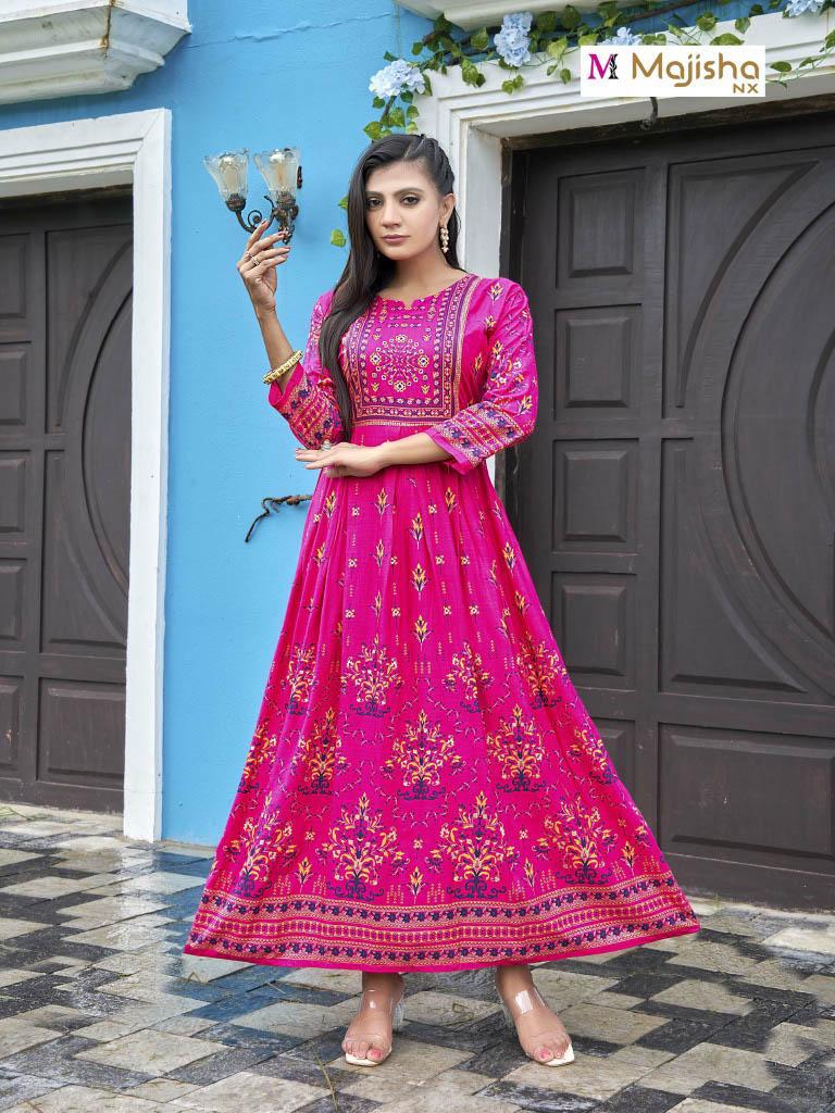 Majisha Angoori Vol 2 Rayon With Foil Printed Work Stylish Designer Casual Wear Kurti