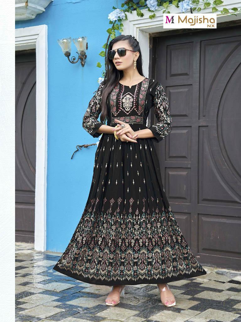 Majisha Angoori Vol 2 Rayon With Foil Printed Work Stylish Designer Casual Wear Kurti