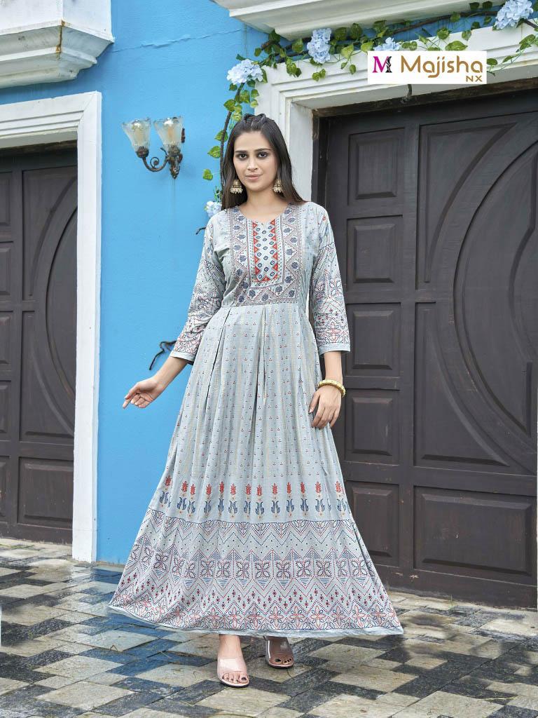 Majisha Angoori Vol 2 Rayon With Foil Printed Work Stylish Designer Casual Wear Kurti