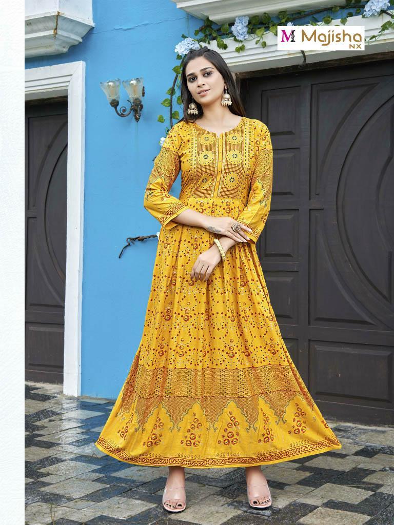 Majisha Angoori Vol 2 Rayon With Foil Printed Work Stylish Designer Casual Wear Kurti