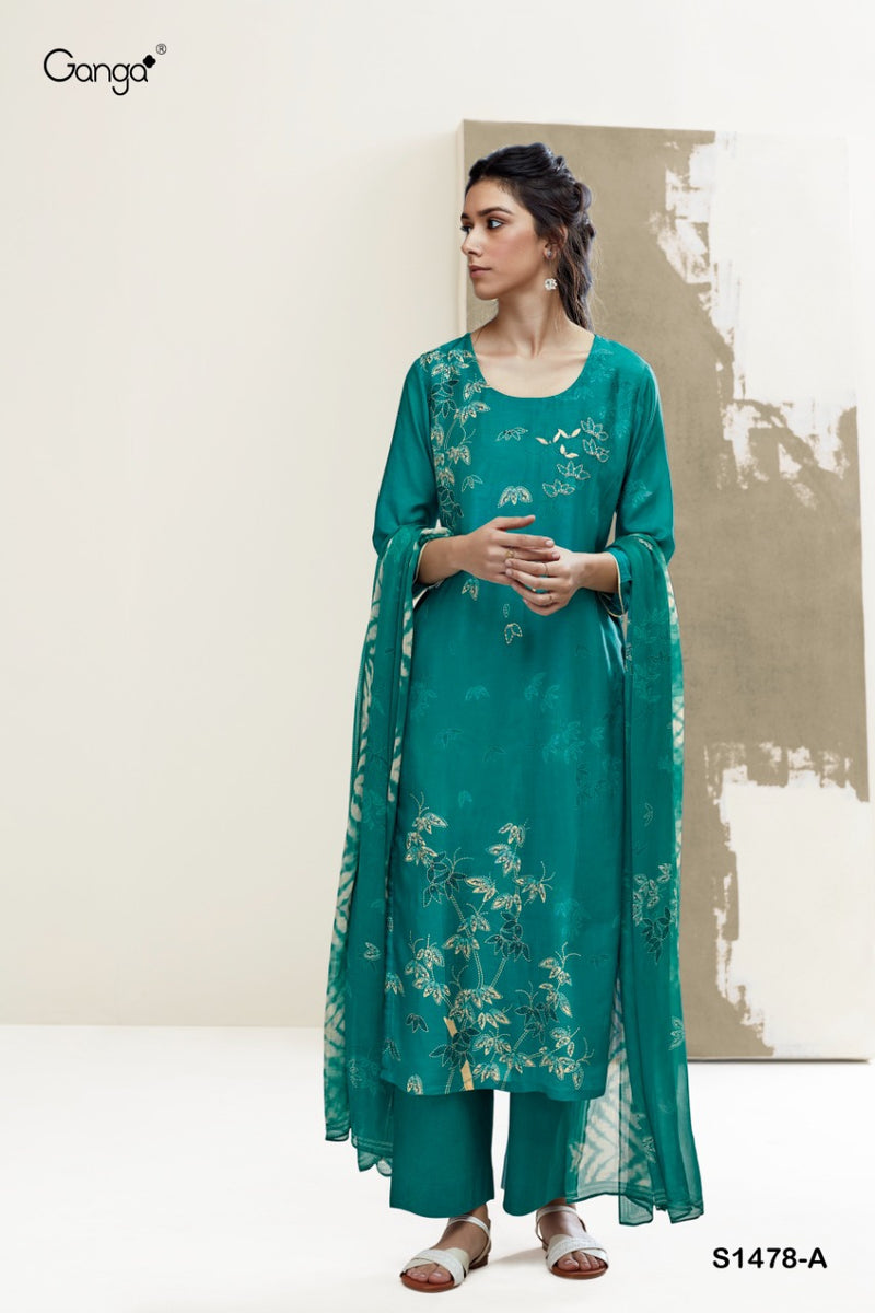 Ganga Anika 1478 Silk With Beautiful Work Stylish Designer Casual  Wear Fancy Salwar Kameez