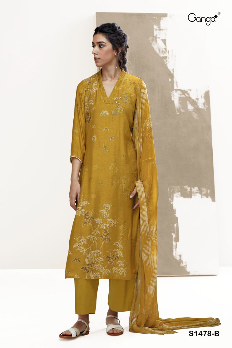 Ganga Anika 1478 Silk With Beautiful Work Stylish Designer Casual  Wear Fancy Salwar Kameez