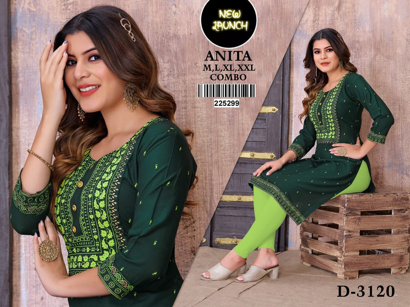 MF Anita 3120 Rayon Fancy Casual Wear Kurtis