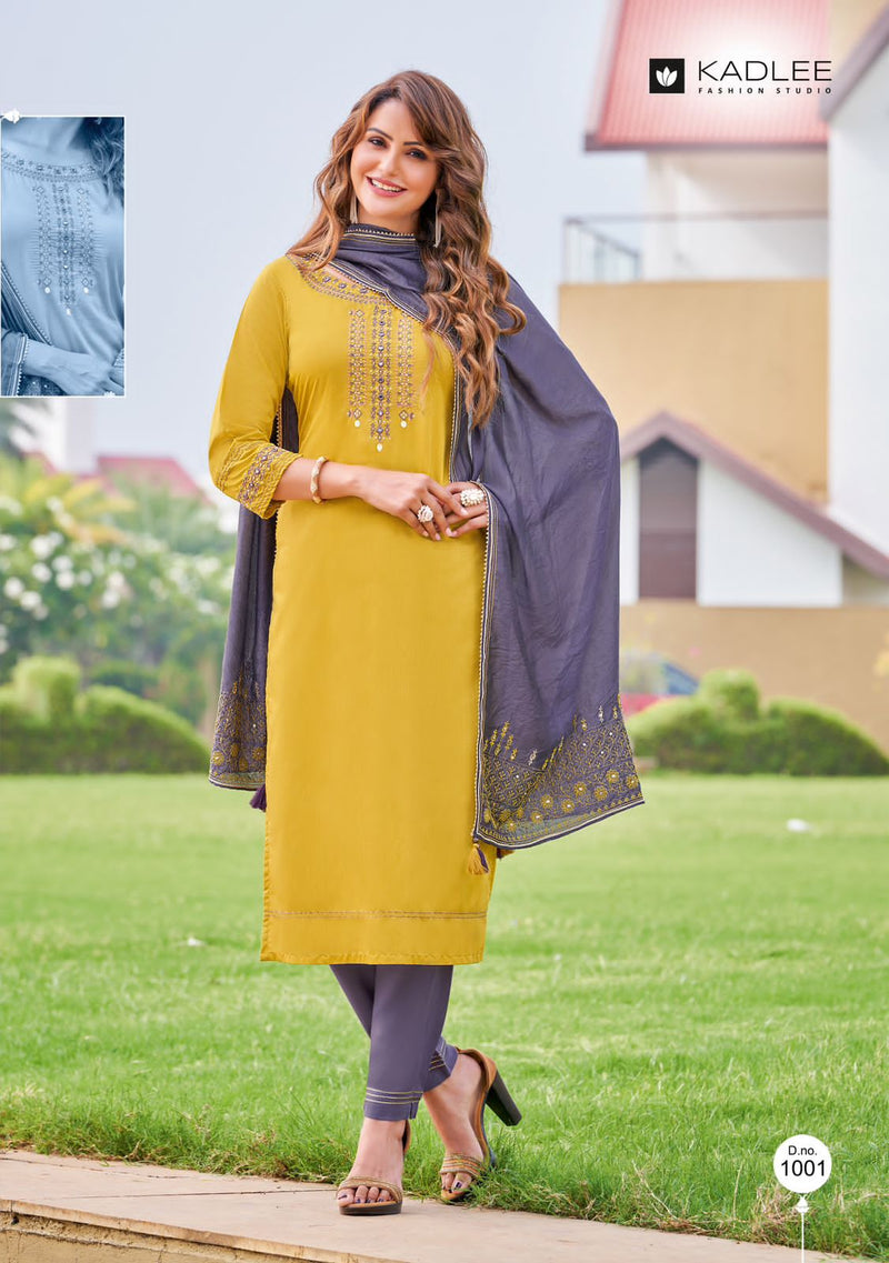 Kadlee Anupama Viscose Silk With Heavy Embroidery Work Stylish Designer Casual Fancy Kurti