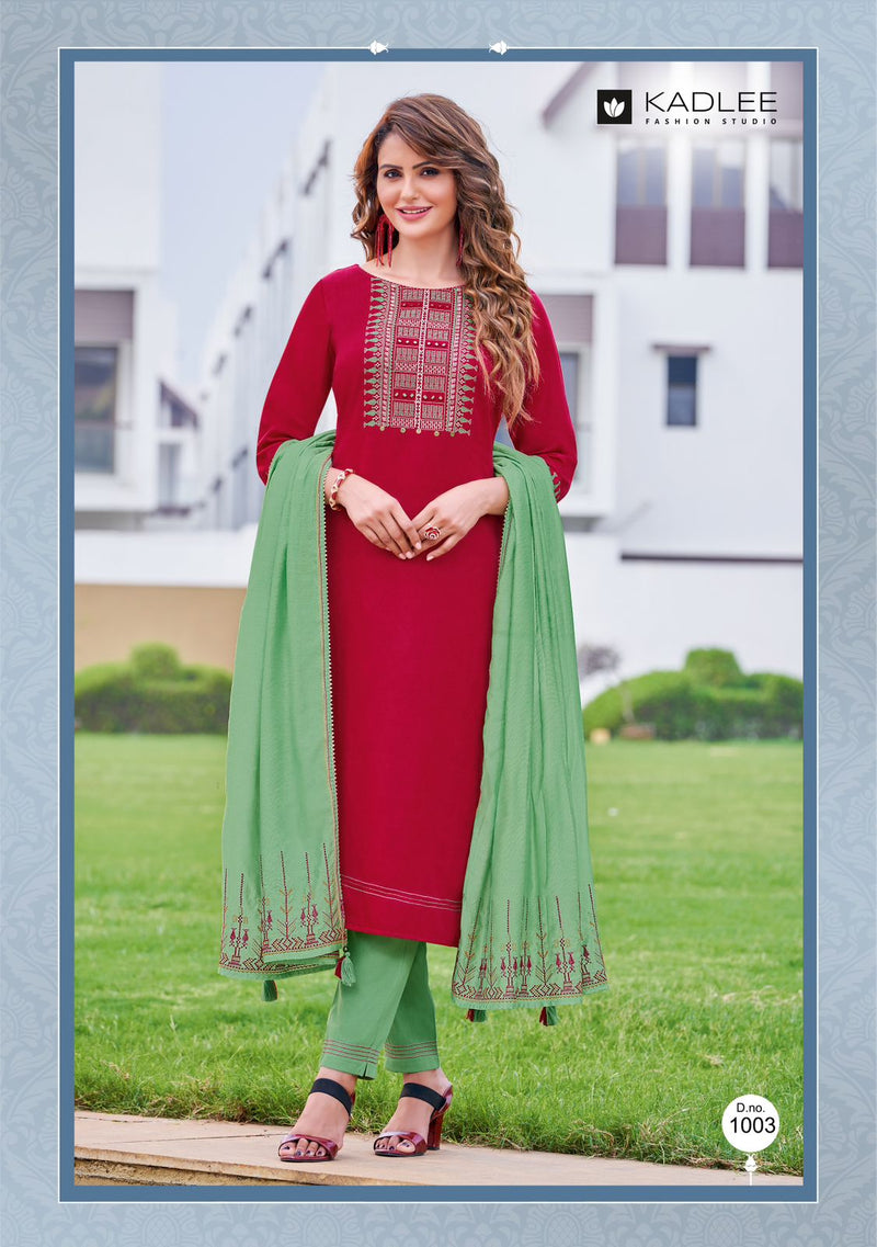 Kadlee Anupama Viscose Silk With Heavy Embroidery Work Stylish Designer Casual Fancy Kurti