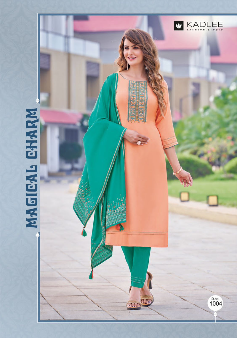Kadlee Anupama Viscose Silk With Heavy Embroidery Work Stylish Designer Casual Fancy Kurti