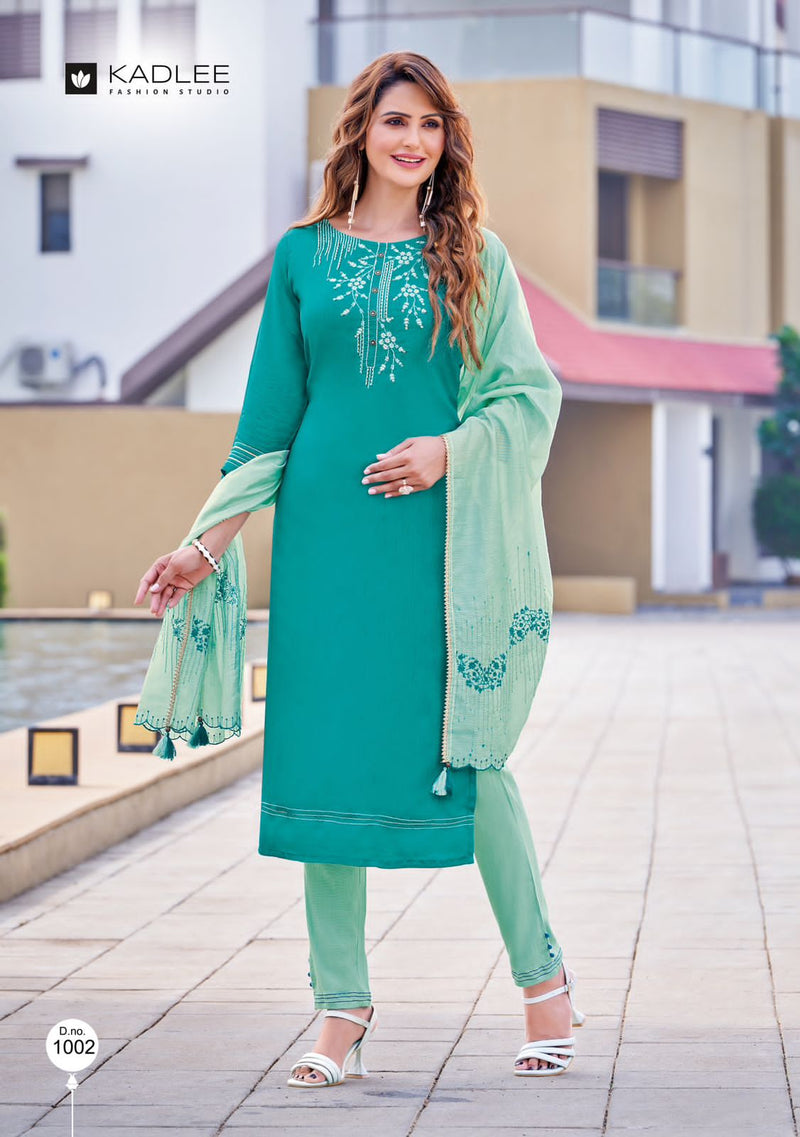 Kadlee Anupama Viscose Silk With Heavy Embroidery Work Stylish Designer Casual Fancy Kurti
