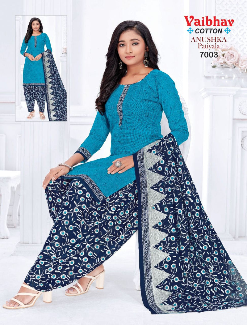 Vaibhav Anushka Patiyala Vol 7 Pure Cotton With Printed Work Stylish Designer Fancy Salwar Kameez