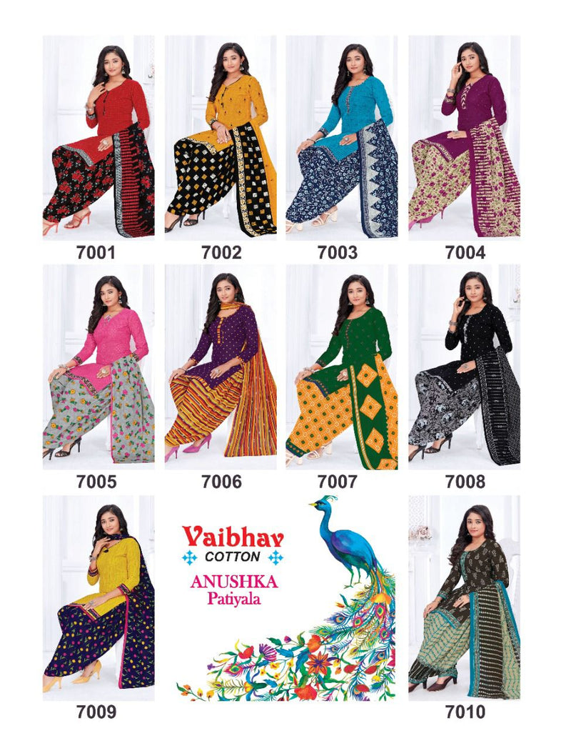 Vaibhav Anushka Patiyala Vol 7 Pure Cotton With Printed Work Stylish Designer Fancy Salwar Kameez
