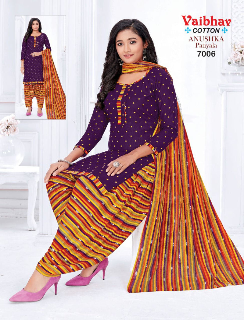 Vaibhav Anushka Patiyala Vol 7 Pure Cotton With Printed Work Stylish Designer Fancy Salwar Kameez