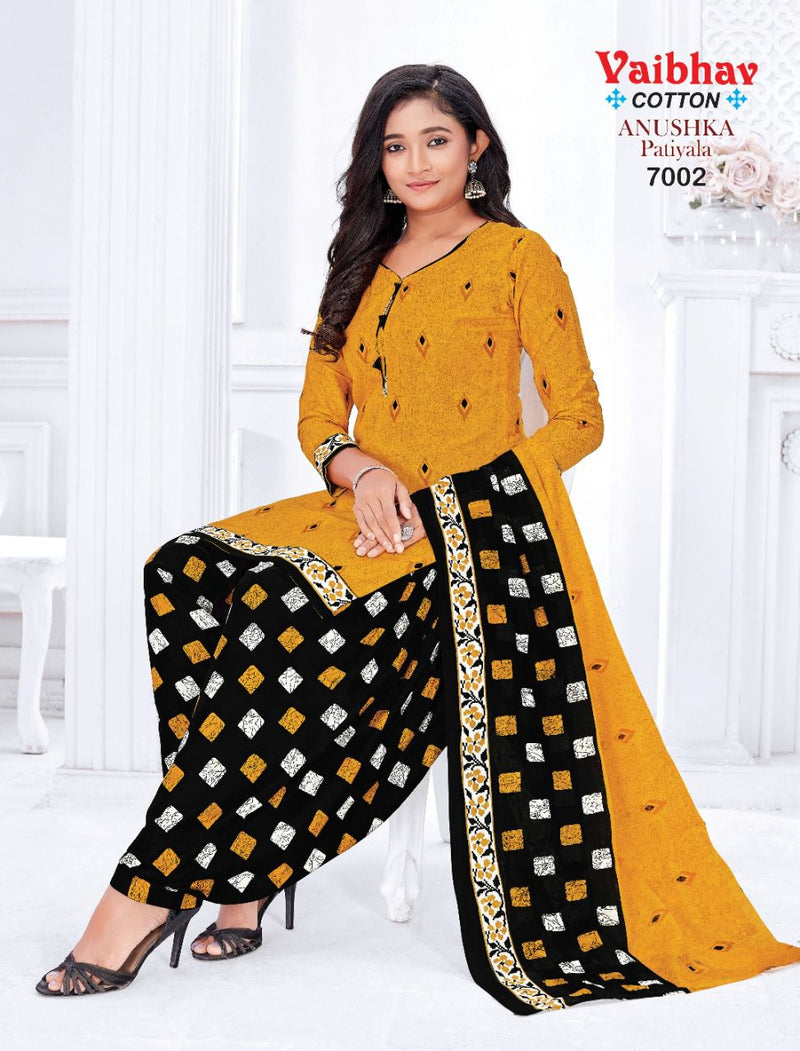 Vaibhav Anushka Patiyala Vol 7 Pure Cotton With Printed Work Stylish Designer Fancy Salwar Kameez
