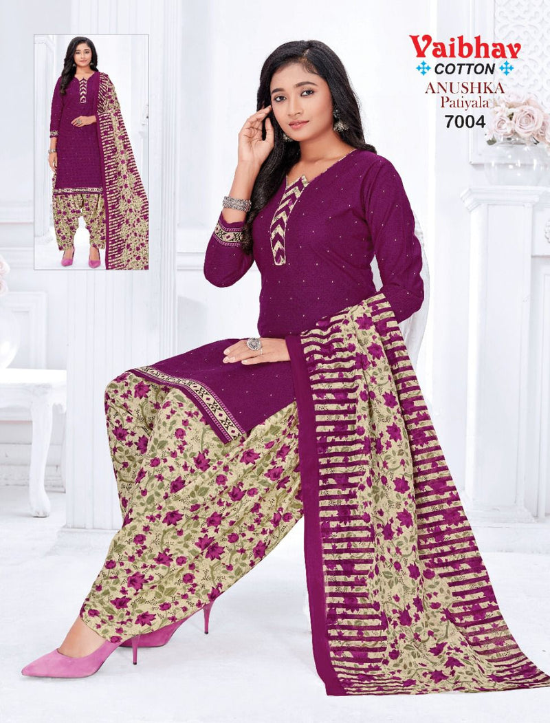 Vaibhav Anushka Patiyala Vol 7 Pure Cotton With Printed Work Stylish Designer Fancy Salwar Kameez