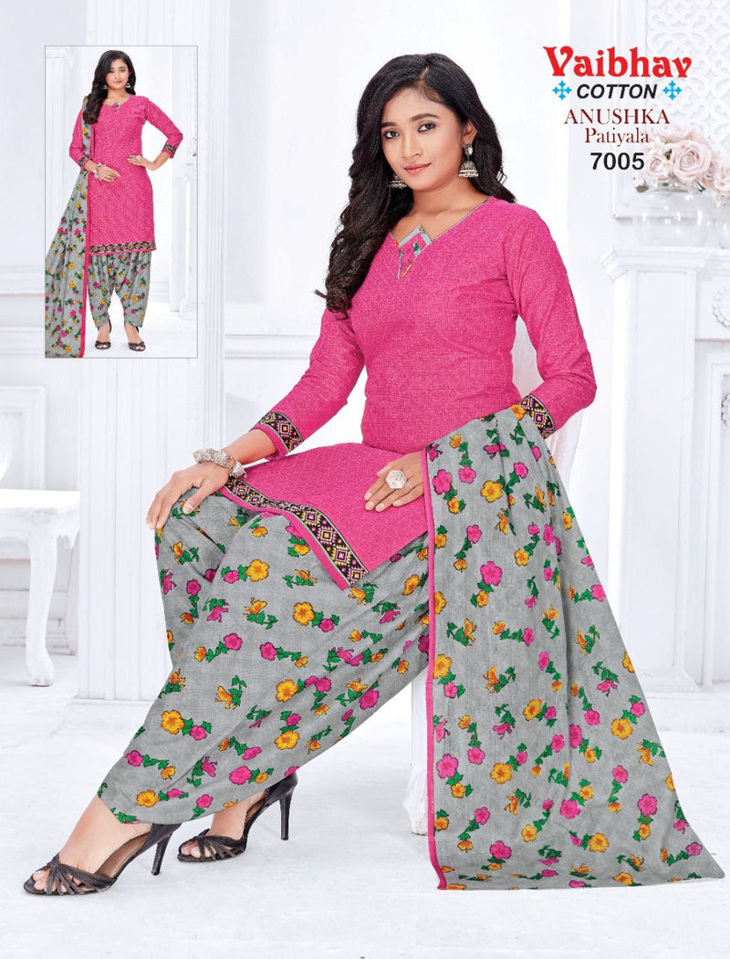 Vaibhav Anushka Patiyala Vol 7 Pure Cotton With Printed Work Stylish Designer Fancy Salwar Kameez