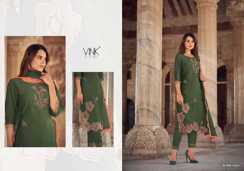 Vink Fashion Applique Viscose Beautiful Collections Of Party Wear Kurtis Combo Set