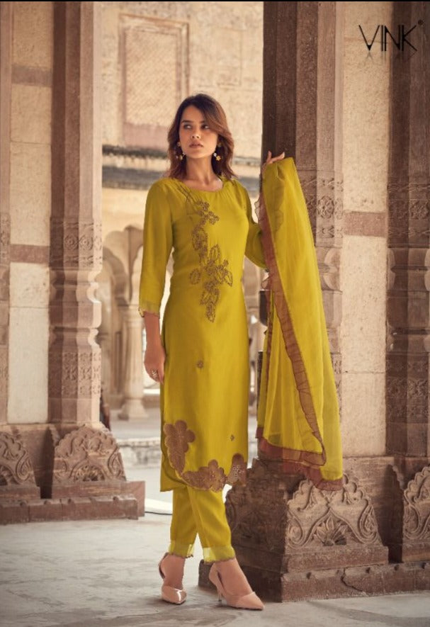 Vink Fashion Applique Viscose Beautiful Collections Of Party Wear Kurtis Combo Set