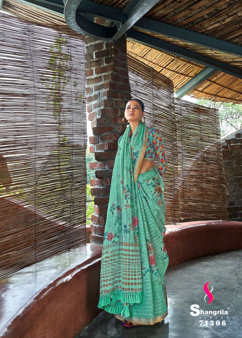 Shangrila Prints Apsara Sequins Fancy Weaving Party Wear Sarees With Beautiful Digital Prints
