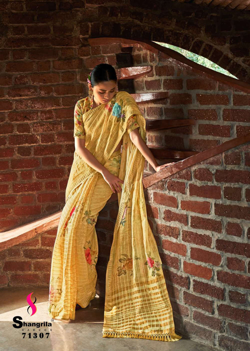 Shangrila Prints Apsara Sequins Fancy Weaving Party Wear Sarees With Beautiful Digital Prints