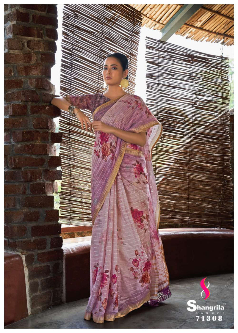 Shangrila Prints Apsara Sequins Fancy Weaving Party Wear Sarees With Beautiful Digital Prints