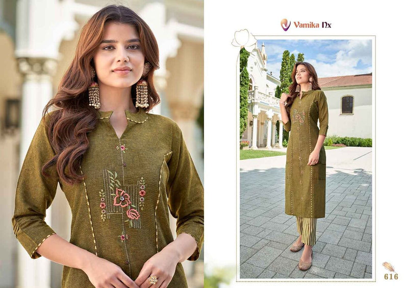 Vamika Nx Apsara Vol 4 Premium Cotton Fancy Stylish Party Wear Kurtis  with Pant Style Bottom