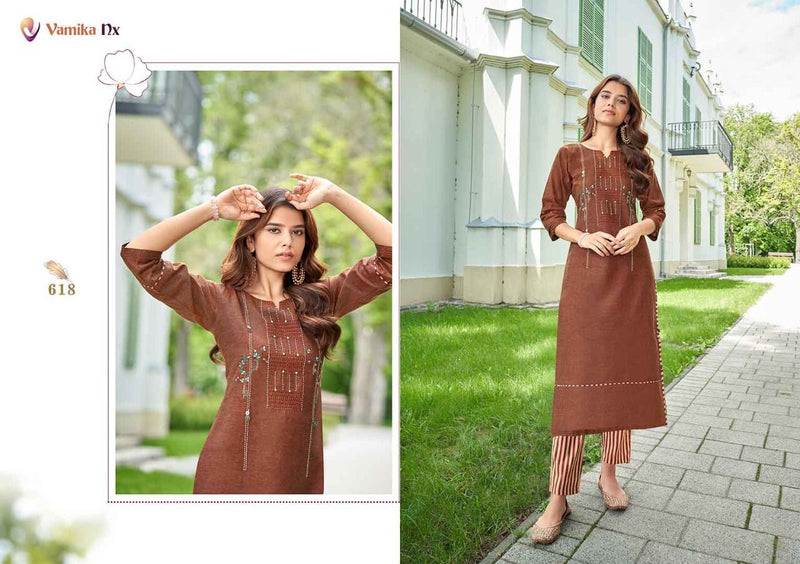 Vamika Nx Apsara Vol 4 Premium Cotton Fancy Stylish Party Wear Kurtis  with Pant Style Bottom