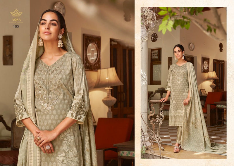 Aqsa Mehwish Cambric Cotton Pakistani Style Heavy Embroidered Party Wear Salwar Kameez