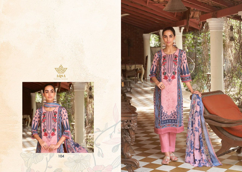 Aqsa Mehwish Cambric Cotton Pakistani Style Heavy Embroidered Party Wear Salwar Kameez
