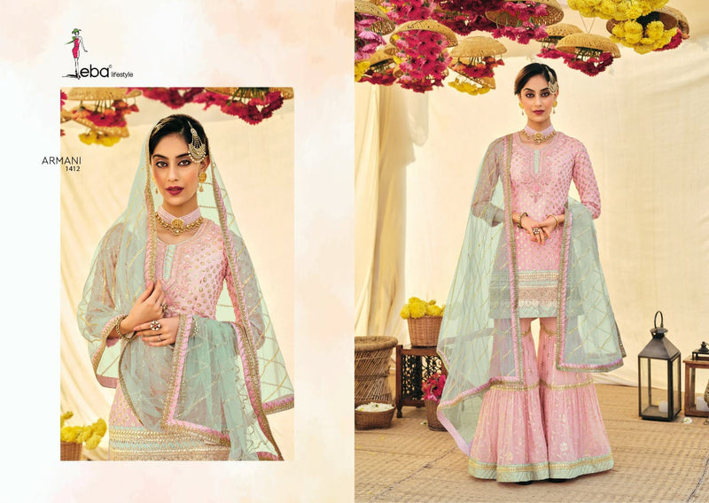Eba Lifestyle Armani Vol 2 Dno 1412 Fox Georgette With Embroidery Work Stylish Designer Wear Salwar Suit