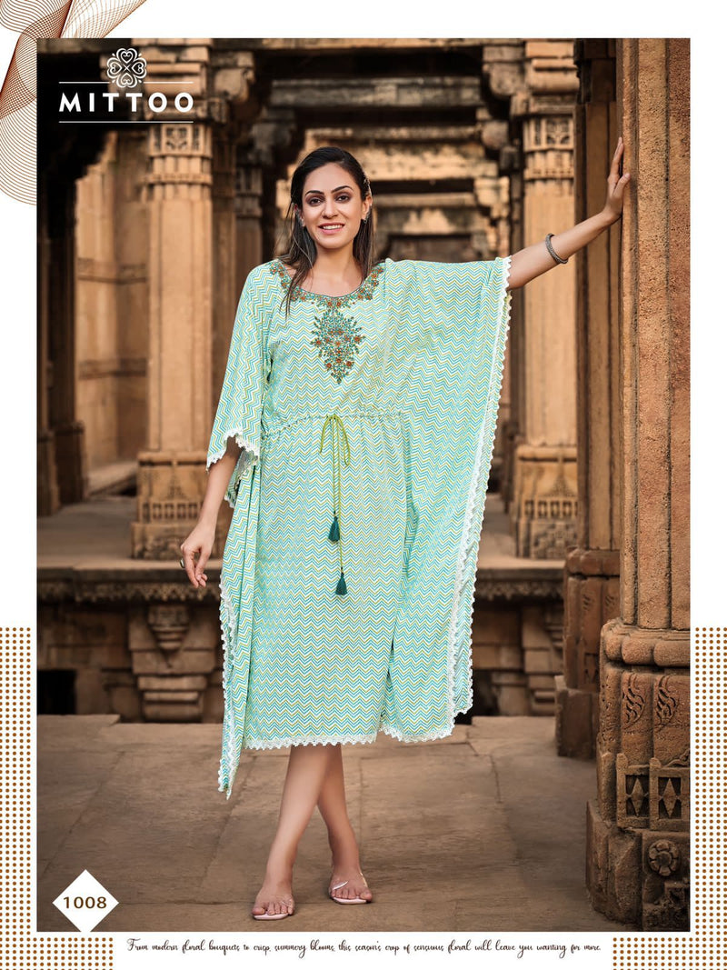 Mittoo Arohi Vol 2 Rayon Printed Fancy Stylish Party Wear Kaftans