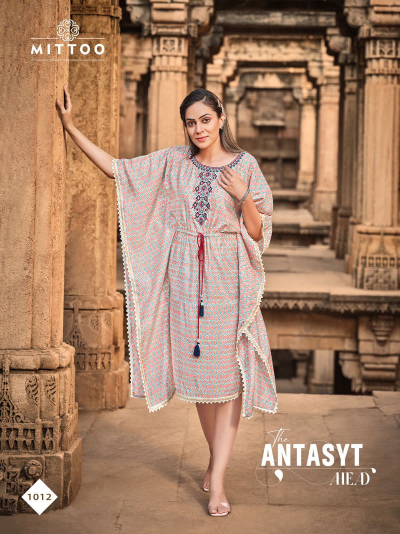 Mittoo Arohi Vol 2 Rayon Printed Fancy Stylish Party Wear Kaftans