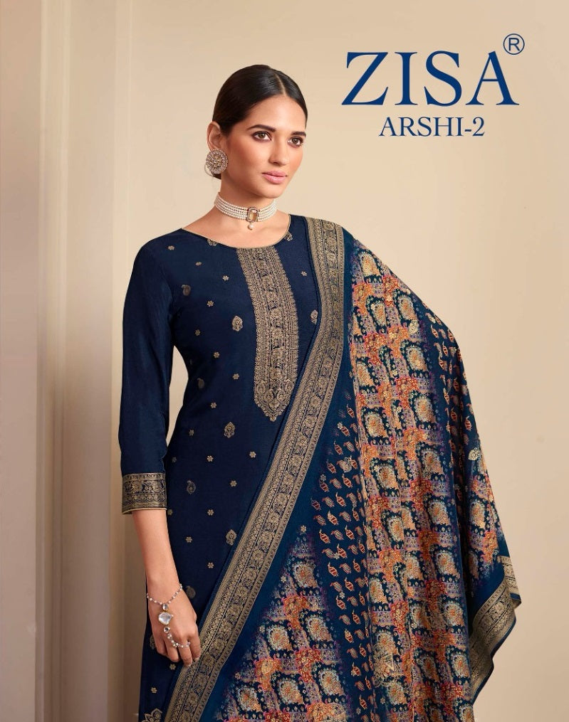 Zisa Arshi Vol 2 Jacquard Fancy Heavy Embroidery Designer Partywear Salwar Kameez