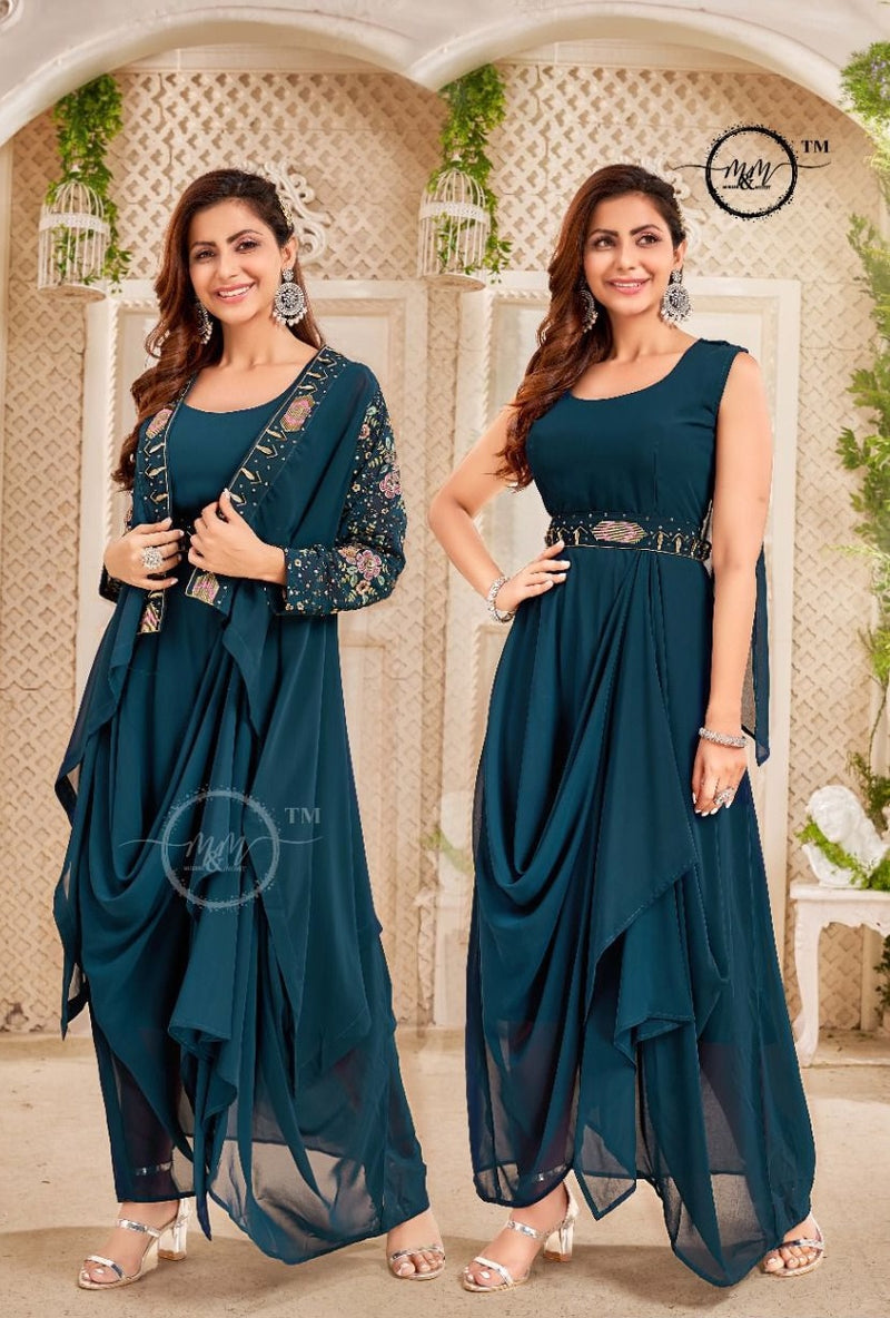 M & M Arzoie Vol 2 Georgette With Mordern Embroidery Work Stylish Designer Party Wear Kurti