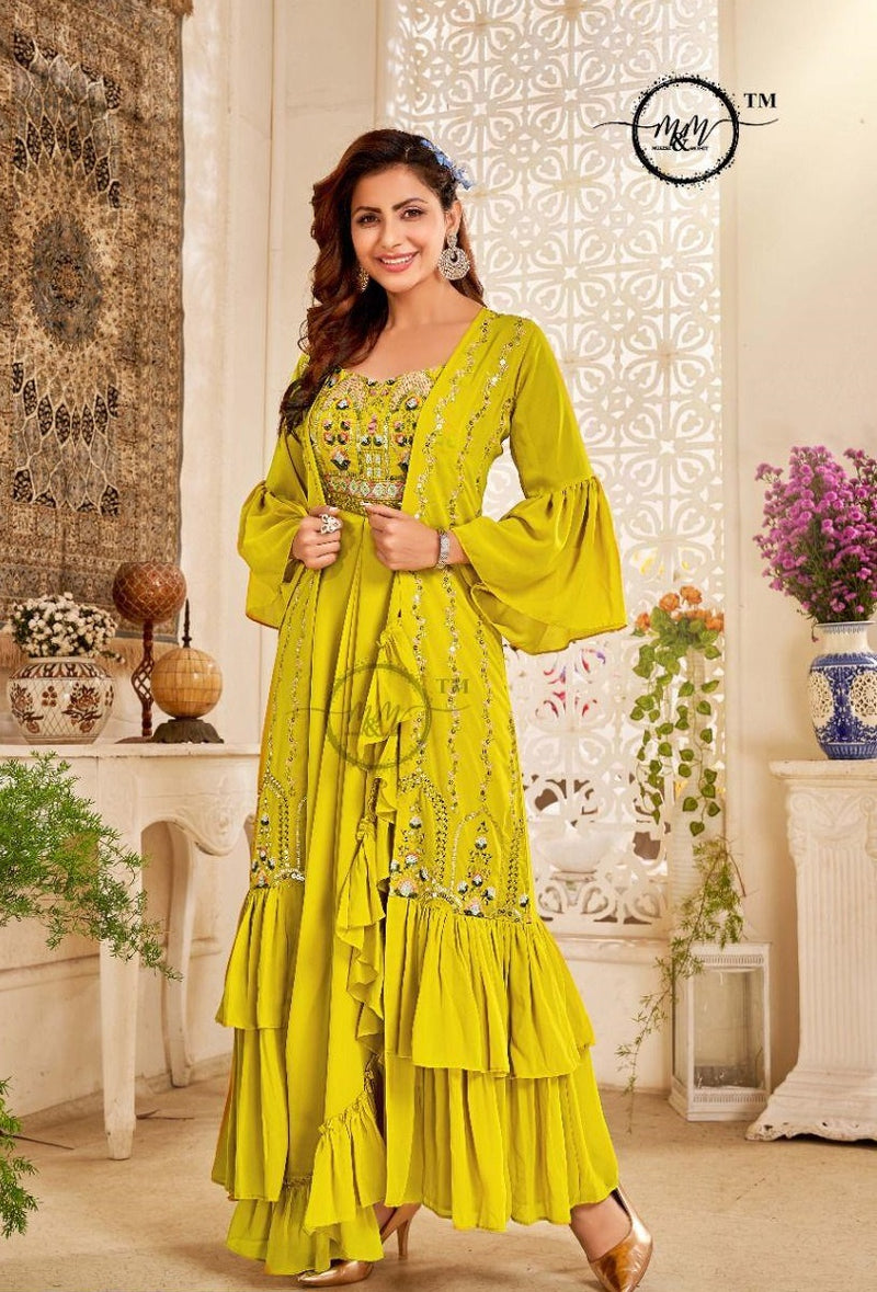 M & M Arzoie Vol 2 Georgette With Mordern Embroidery Work Stylish Designer Party Wear Kurti