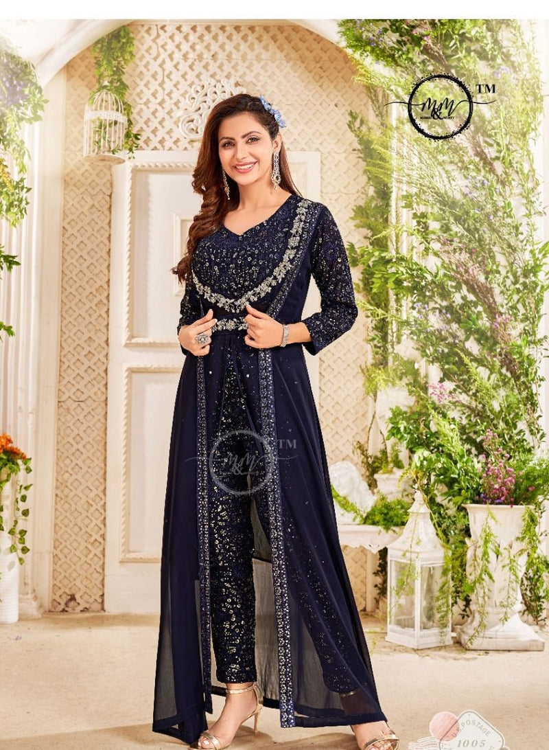 M & M Arzoie Vol 2 Georgette With Mordern Embroidery Work Stylish Designer Party Wear Kurti