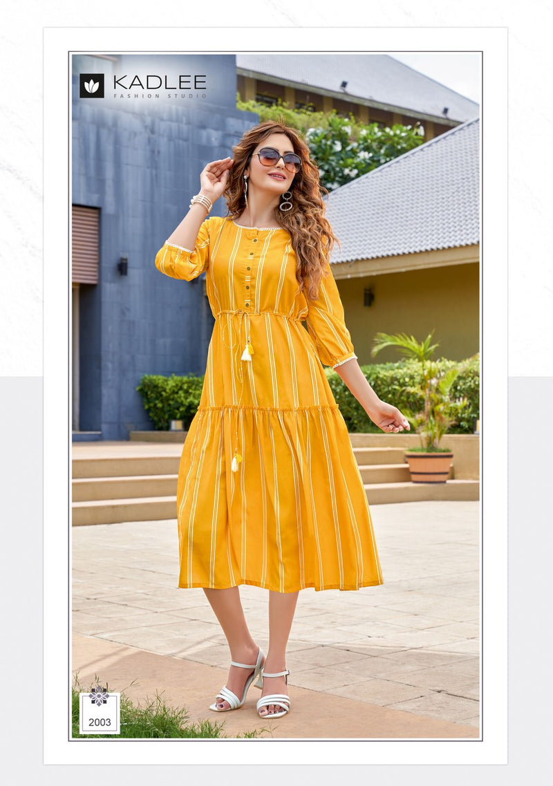 Kadlee Fashion Ashmi Rayon With Printed Work Stylish Designer Party Wear Kurti