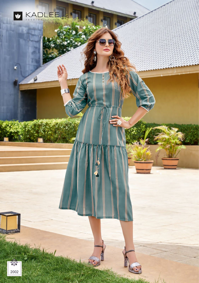 Kadlee Fashion Ashmi Rayon With Printed Work Stylish Designer Party Wear Kurti