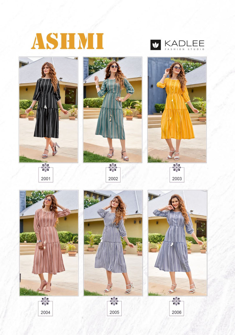 Kadlee Fashion Ashmi Rayon With Printed Work Stylish Designer Party Wear Kurti