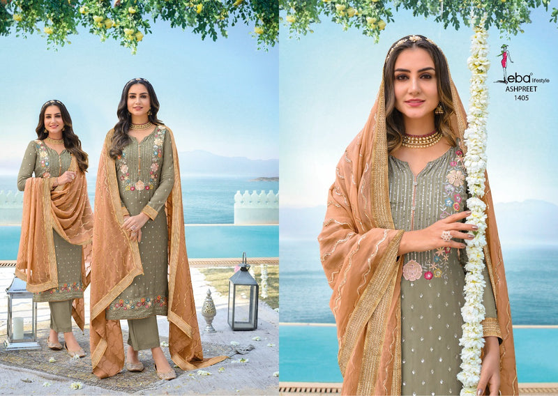 Eba Lifestyle Ashpreet Vol 4 Dno 1405 Georgette Stylish Designer Party Wear Salwar Suit