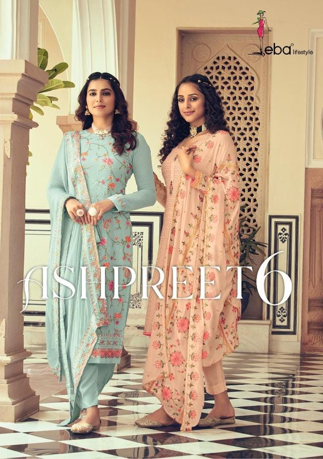 Eba Ashpreet Vol 6 Georgette With Heavy Embroidery Work Stylish Designer Party Wear Salwar Suit