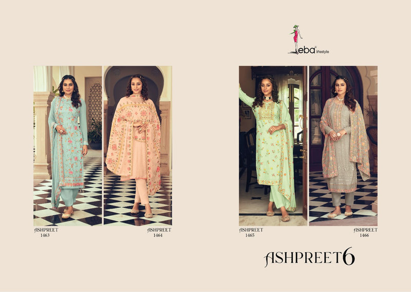 Eba Ashpreet Vol 6 Georgette With Heavy Embroidery Work Stylish Designer Party Wear Salwar Suit